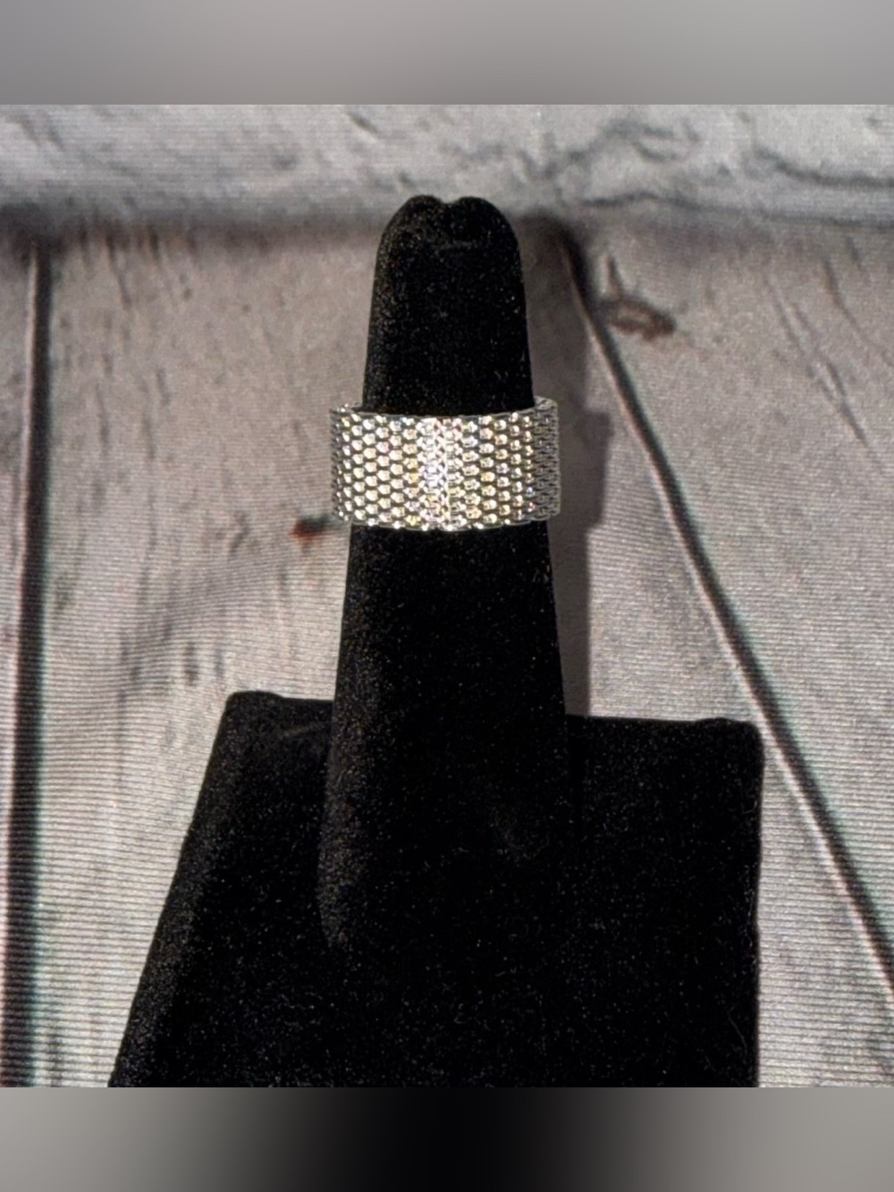 Sterling Woven Mesh Ring - Picture 4 of 7